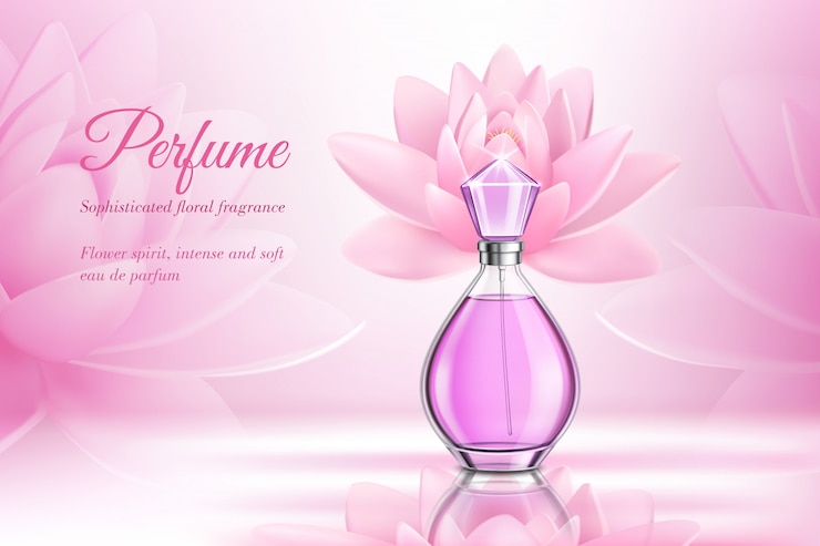 Vecteur gratuit composition de parfum de rose