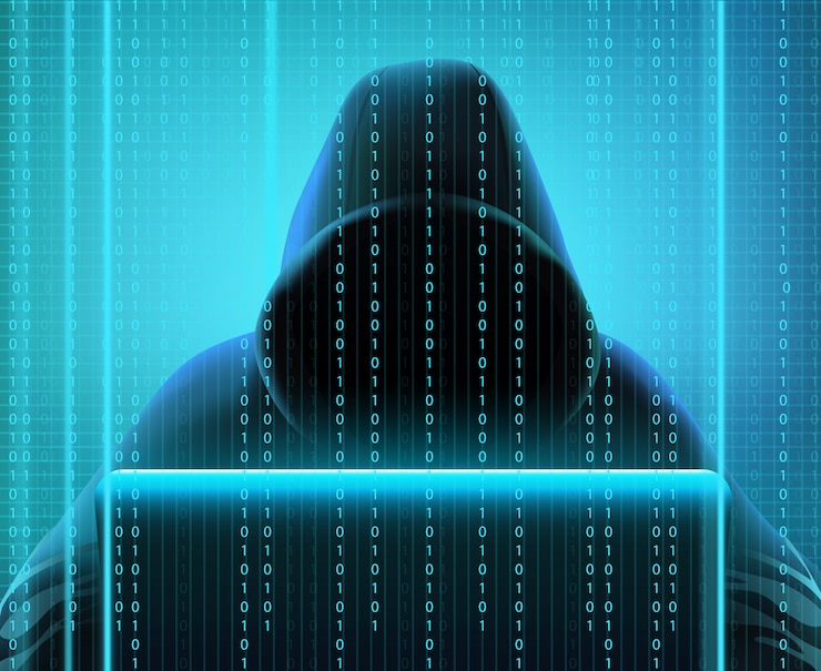 Vecteur gratuit composition réaliste de code couleur hacker avec la personne crée des codes pour le piratage et le vol d&#39;illustration vectorielle information