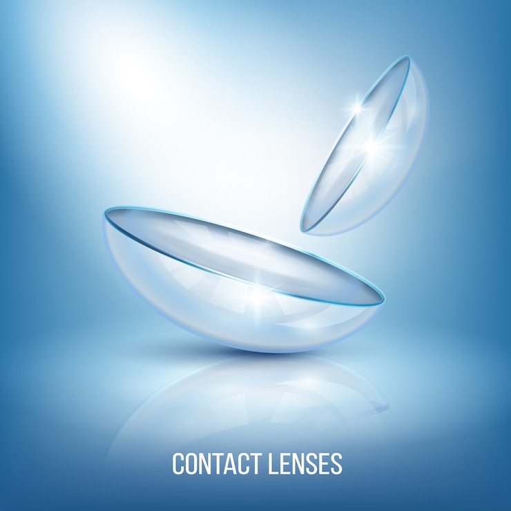 Vecteur gratuit composition réaliste des lentilles oculaires