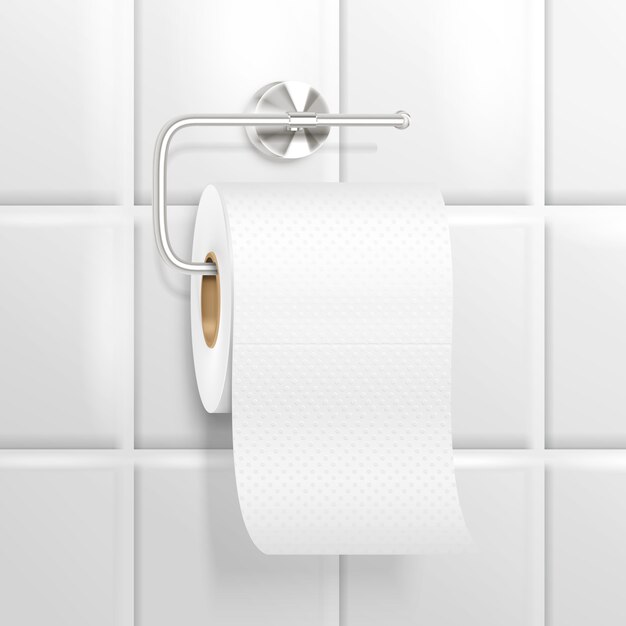 Composition réaliste de papier toilette suspendu