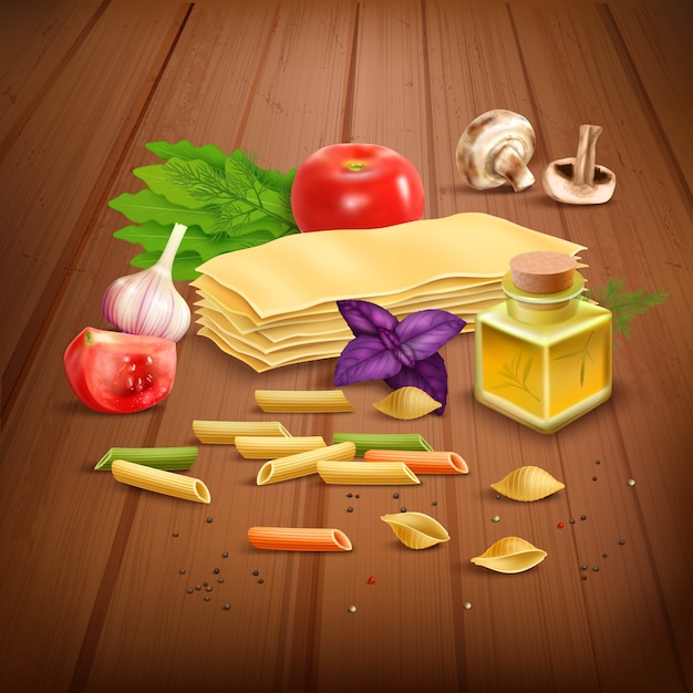 Composition réaliste de pâtes sèches