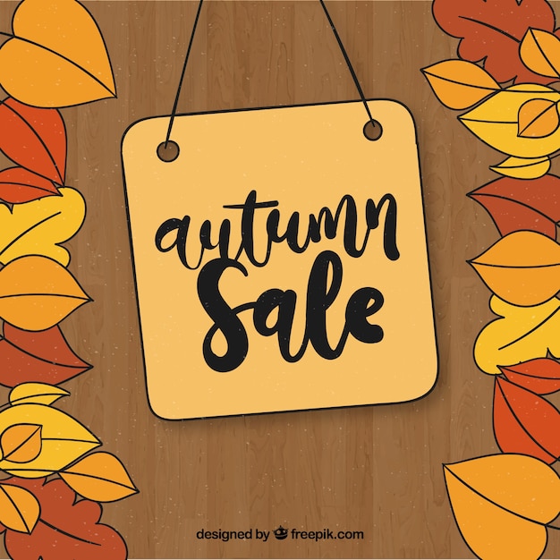 Composition de vente d&#39;automne découpée à la main avec étiquette