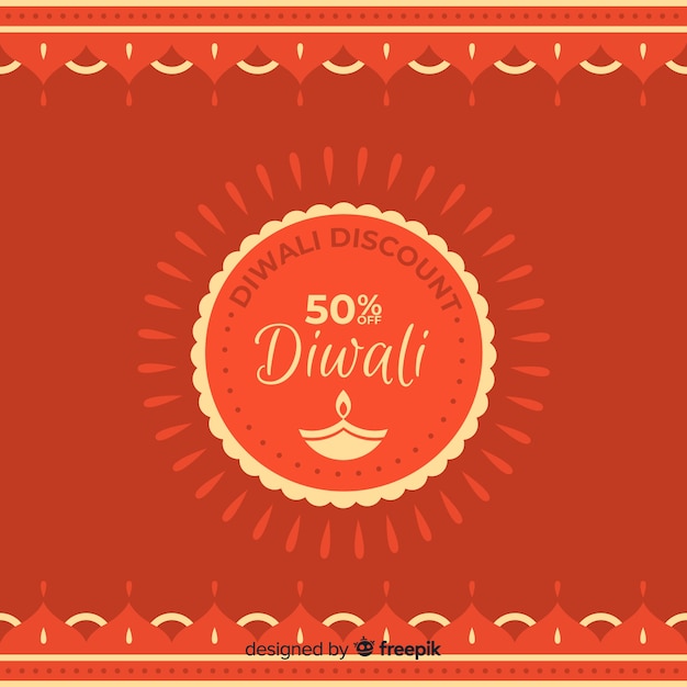 Vecteur gratuit composition de vente diwali moderne avec un design plat