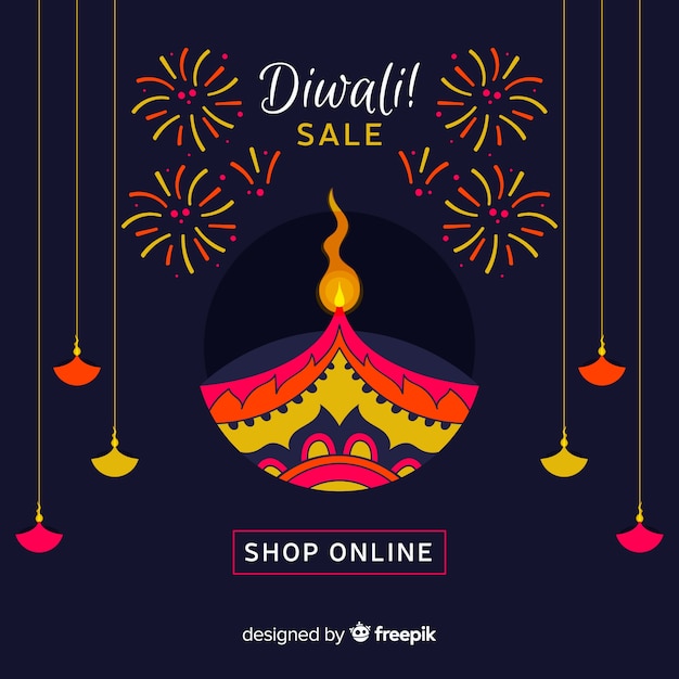 Composition De Vente Diwali Moderne Avec Un Design Plat