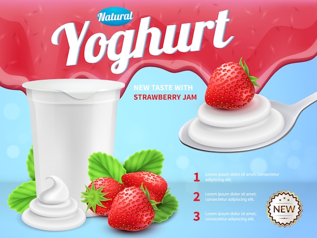 Composition De Yaourt Au Nouveau Goût De Fraise