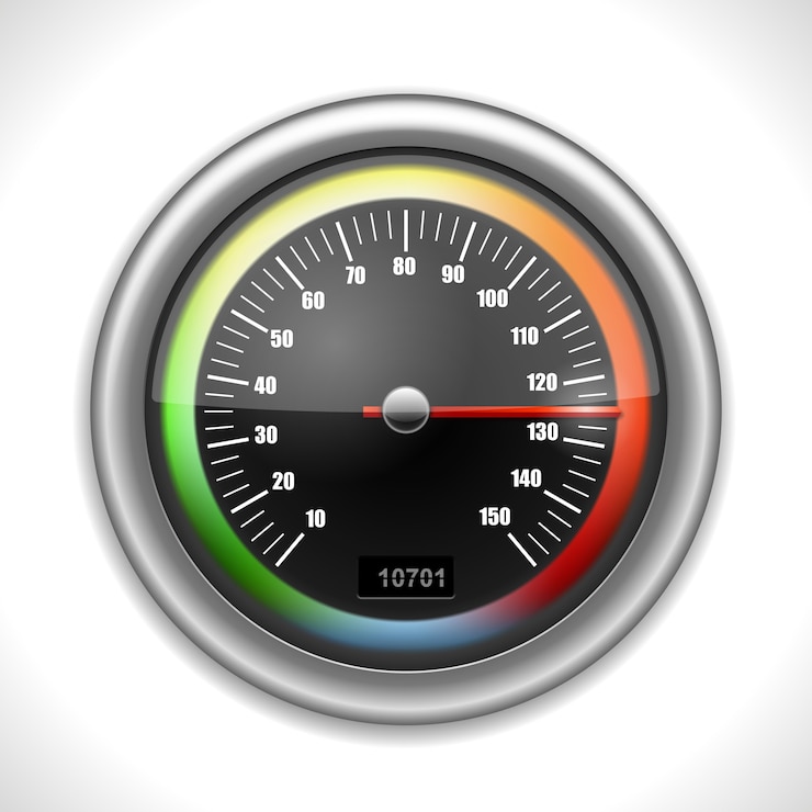 Vecteur gratuit compteur de vitesse brillant isolé