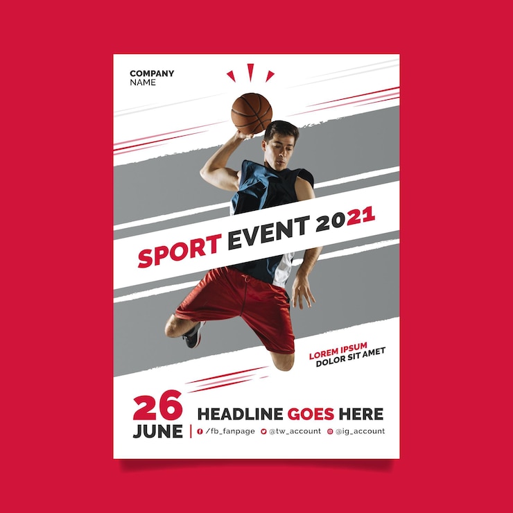 Vecteur gratuit concept d'affiche d'événement sportif 2021