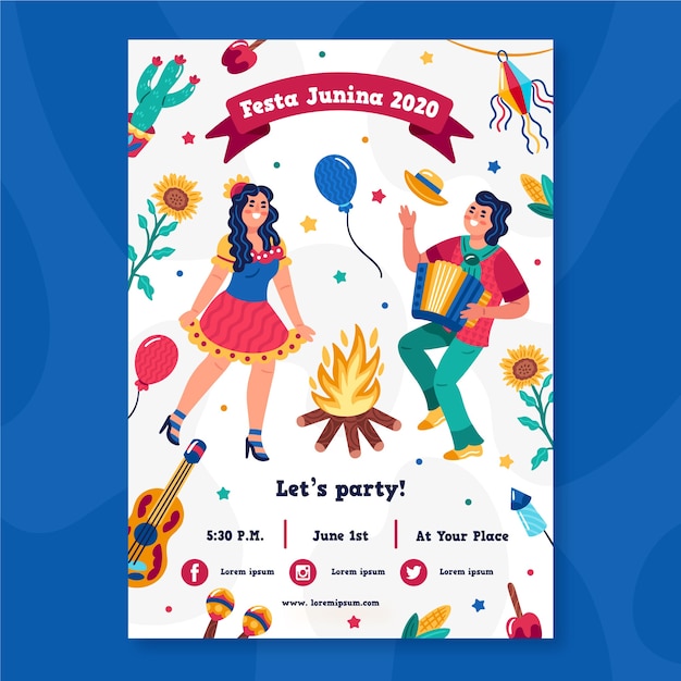 Vecteur gratuit concept d'affiche festa junina