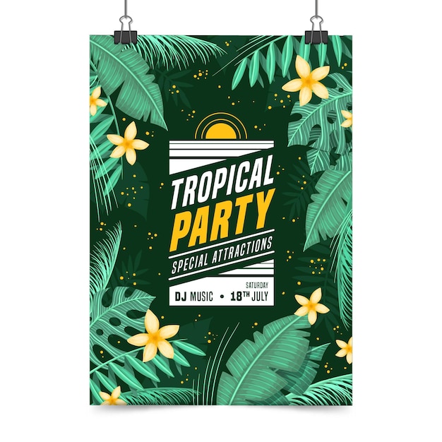 Concept D'affiche De Fête Tropicale