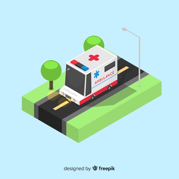 Vecteur gratuit concept d'ambulance isométrique