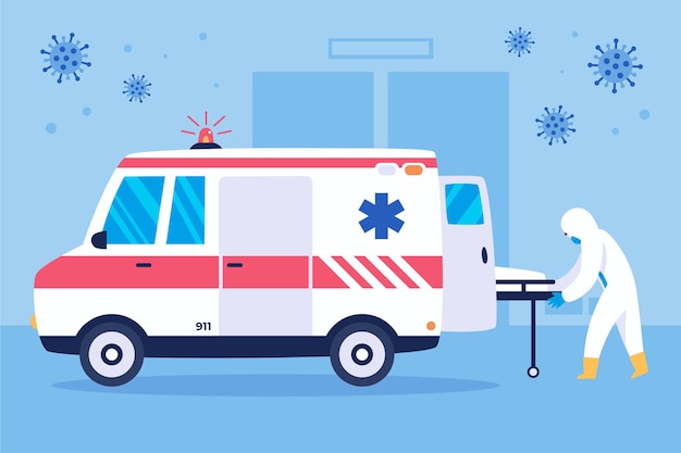 Vecteur gratuit concept d'ambulance d'urgence