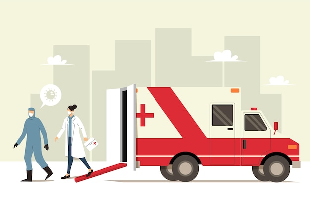 Concept d'ambulance d'urgence