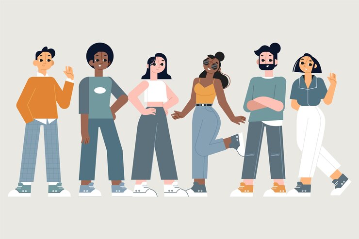 Vecteur gratuit concept d'amitié avec un groupe de personnes