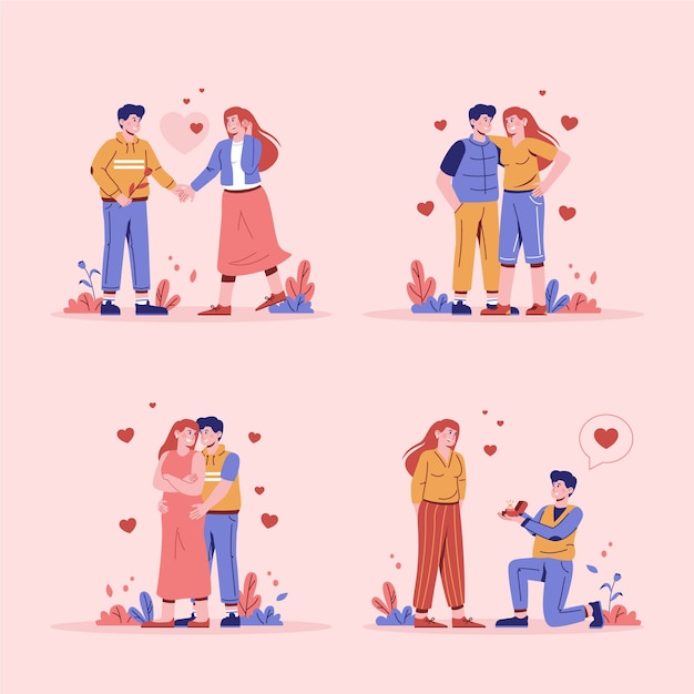 Vecteur gratuit concept d'amour en illustration design plat