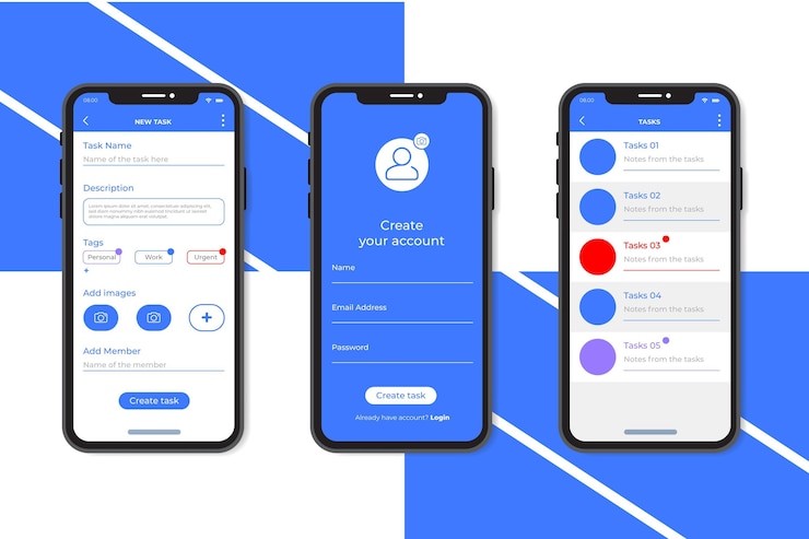 Vecteur gratuit concept d'application de gestion des tâches