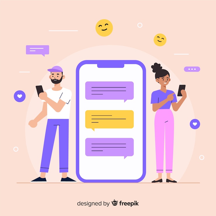 Vecteur gratuit concept d'application de rencontres permettant aux gens de trouver des amis et de l'amour