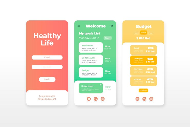 Vecteur gratuit concept d'application de suivi des objectifs et des habitudes