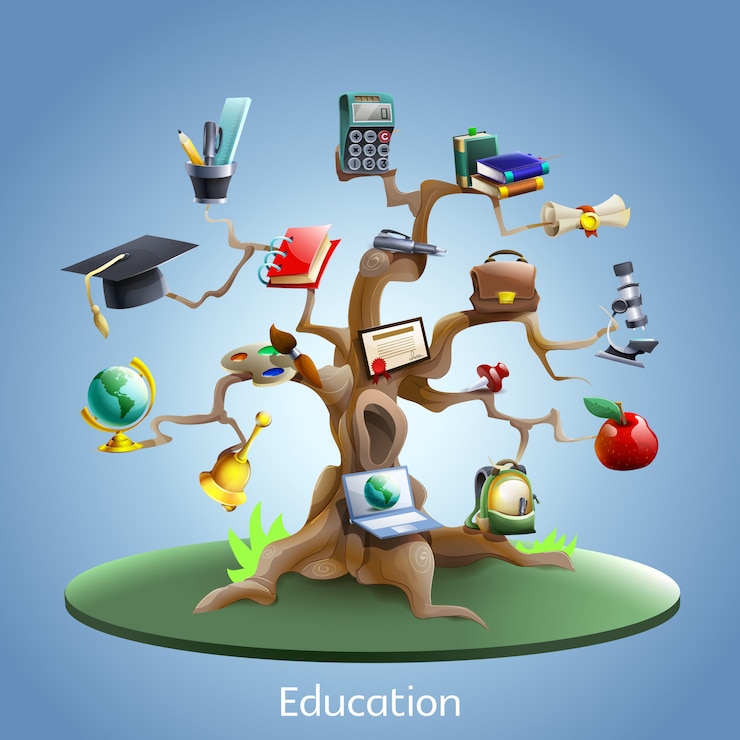 Vecteur gratuit concept d&#39;arborescence d&#39;éducation