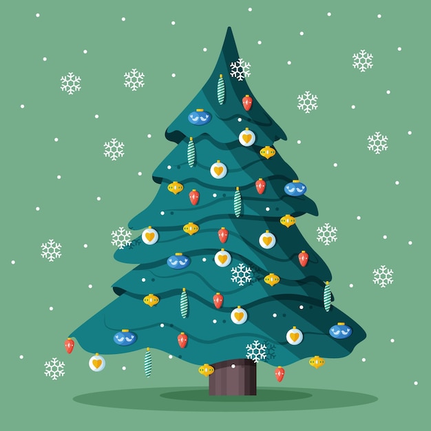 Vecteur gratuit concept d'arbre de noël 2d