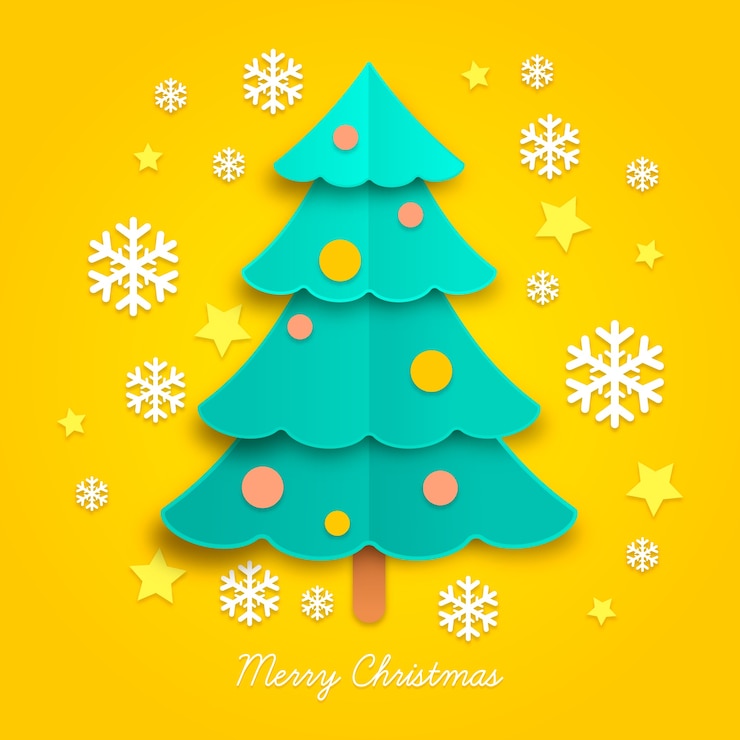 Vecteur gratuit concept d'arbre de noël dans le style de papier