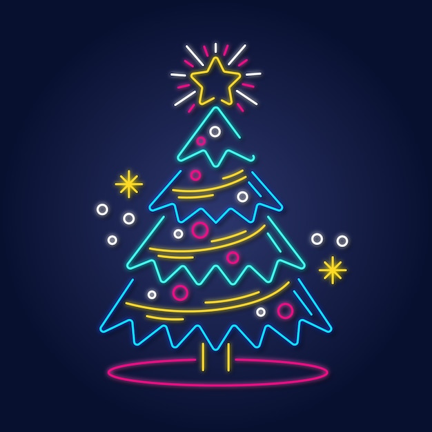 Concept d'arbre de Noël avec design néon