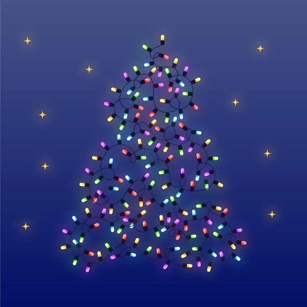 Concept d'arbre de Noël fait d'ampoules