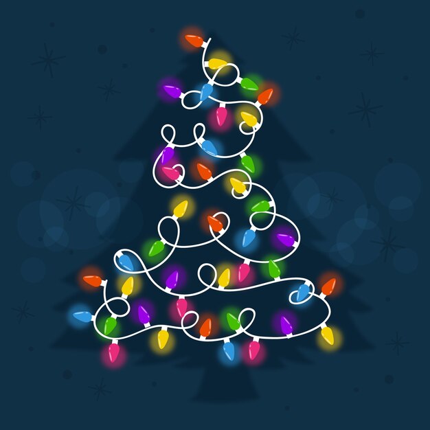 Concept d'arbre de Noël fait d'ampoules