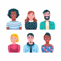 Vecteur gratuit concept d'avatars de personnes illustrées