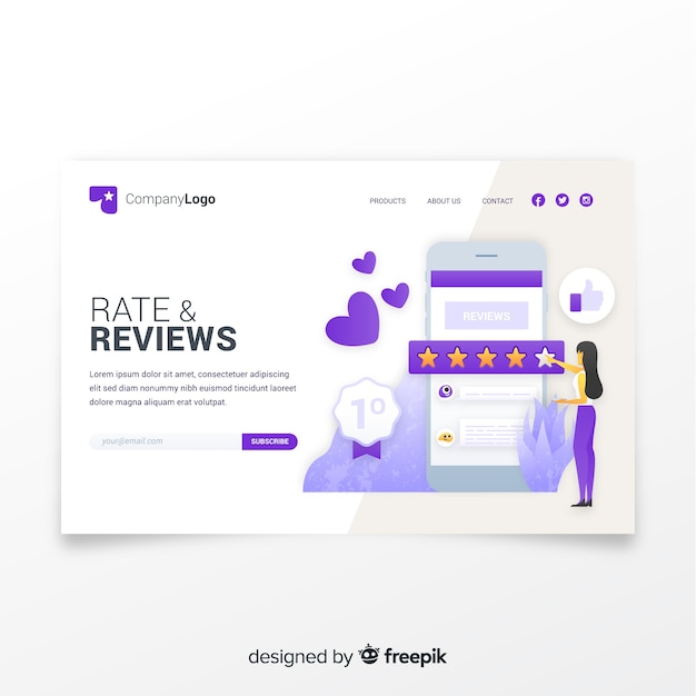 Vecteur gratuit concept d'avis pour la page de destination