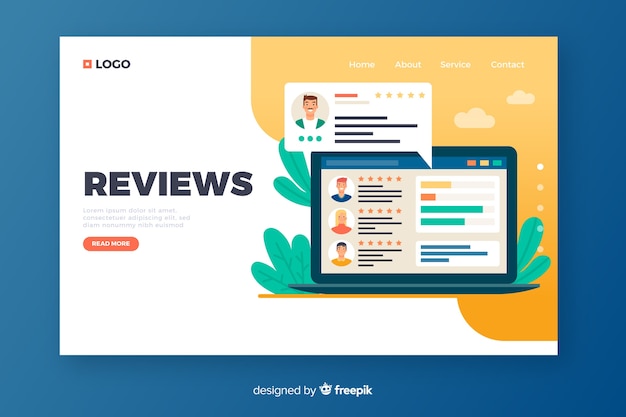 Vecteur gratuit concept d'avis pour la page de destination
