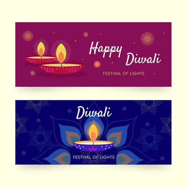 Vecteur gratuit concept de bannières diwali