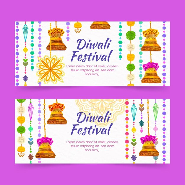 Concept De Bannières Diwali