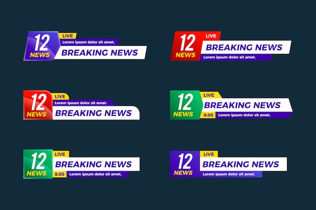Vecteur gratuit concept de bannières de nouvelles de rupture