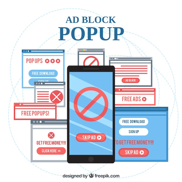 Concept de bloc de publicité moderne avec un design plat