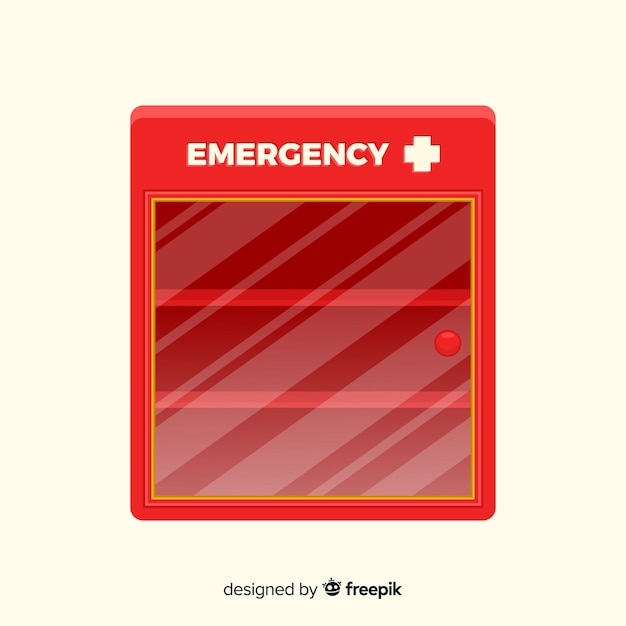 Vecteur gratuit concept de boîte d'urgence vide