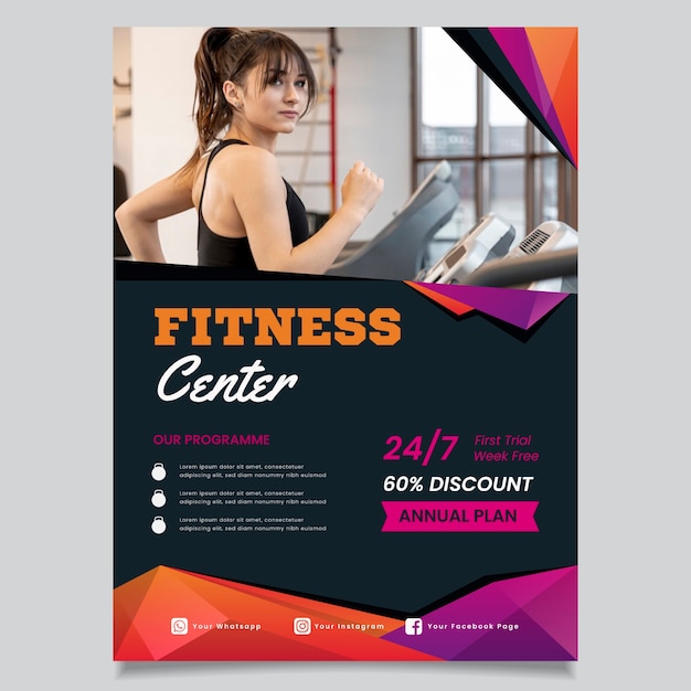 Vecteur gratuit concept de brochure sport