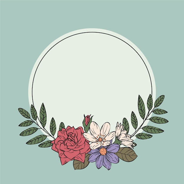 Vecteur gratuit concept de cadre floral printemps vintage