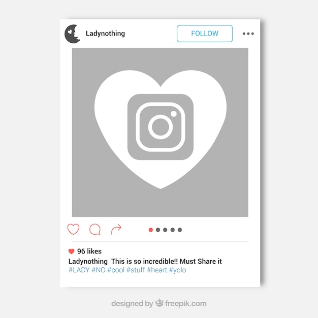 Vecteur gratuit concept de cadre instagram