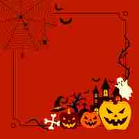 Vecteur gratuit concept de cadre plat halloween