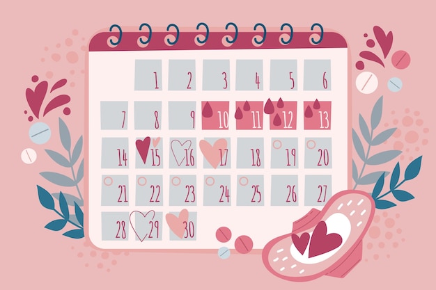 Vecteur gratuit concept de calendrier menstruel