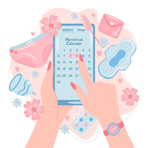 Vecteur gratuit concept de calendrier menstruel