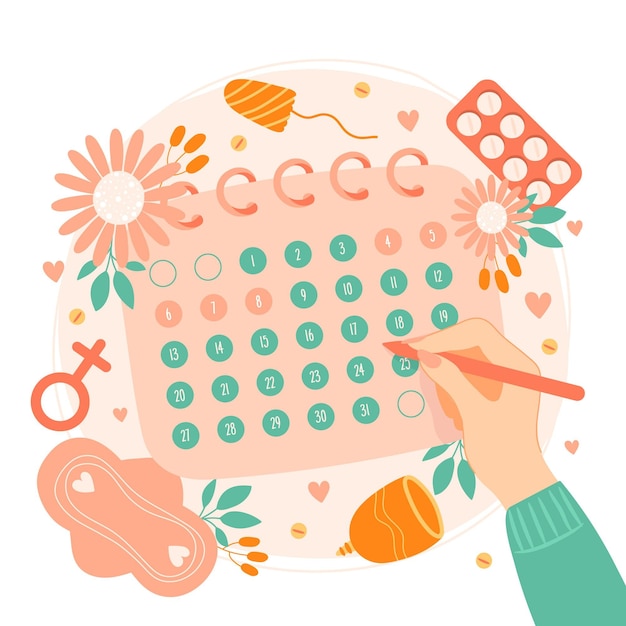 Vecteur gratuit concept de calendrier menstruel