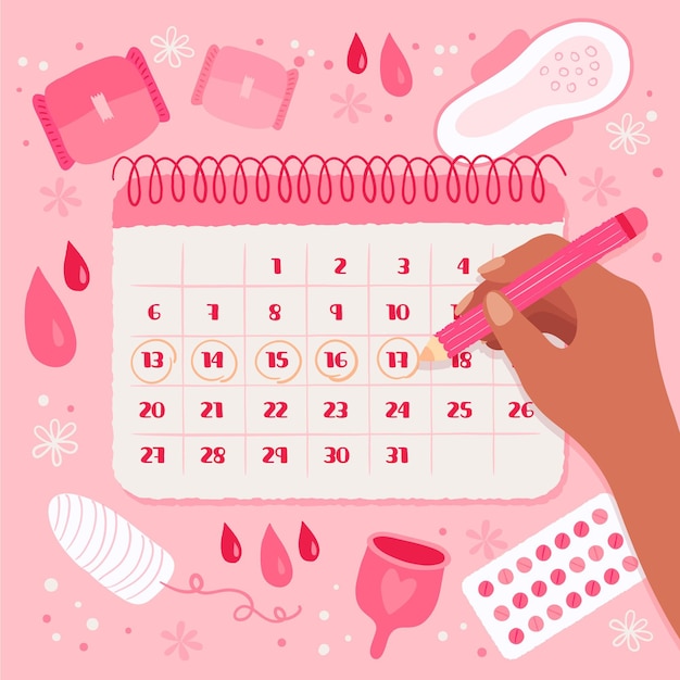 Vecteur gratuit concept de calendrier menstruel