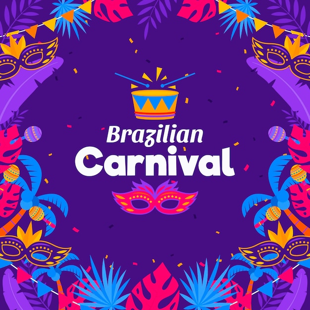 Vecteur gratuit concept de carnaval brésilien au design plat