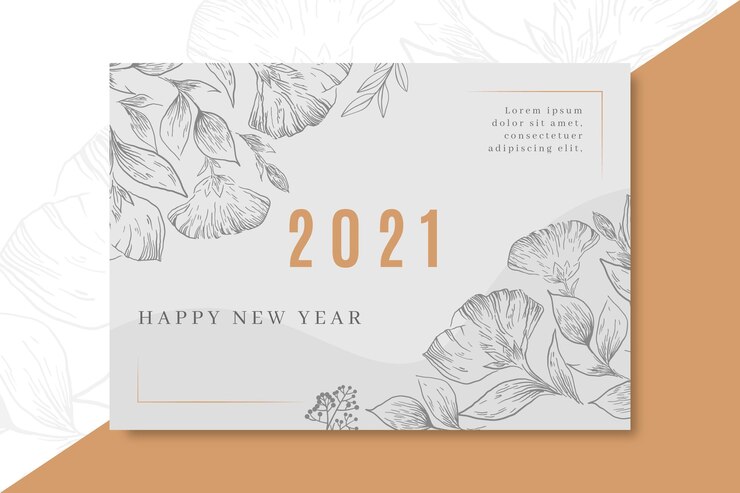 Vecteur gratuit concept de carte de nouvel an 2021