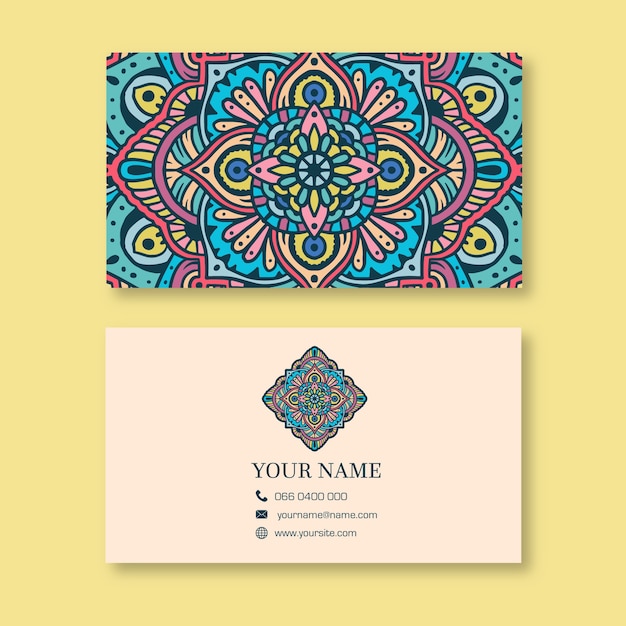 Vecteur gratuit concept de carte de visite mandala