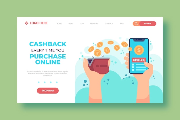 Concept De Cashback - Page De Destination