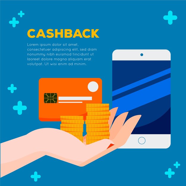 Vecteur gratuit concept de cashback avec smartphone