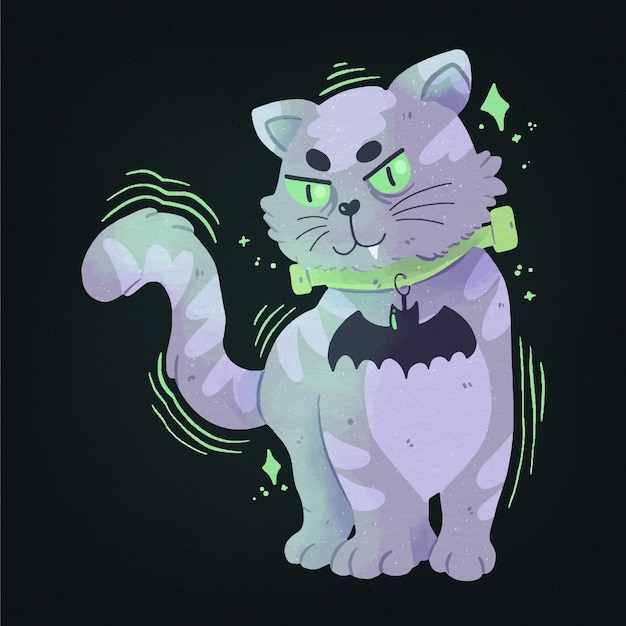 Vecteur gratuit concept de chat festival halloween