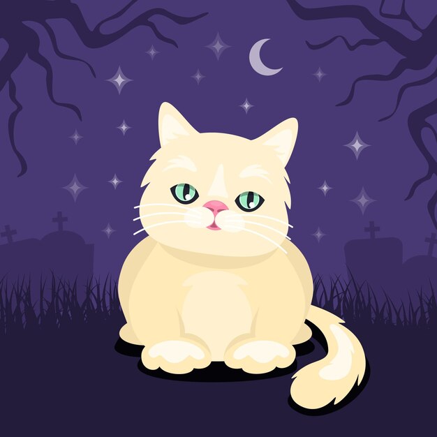 Concept de chat halloween design plat